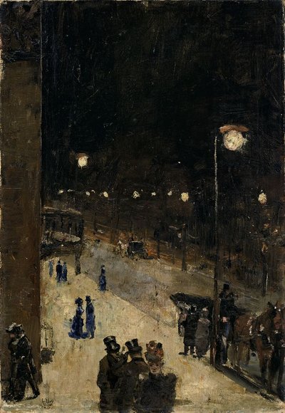 Berliner Straße bei Nacht von Lesser Ury